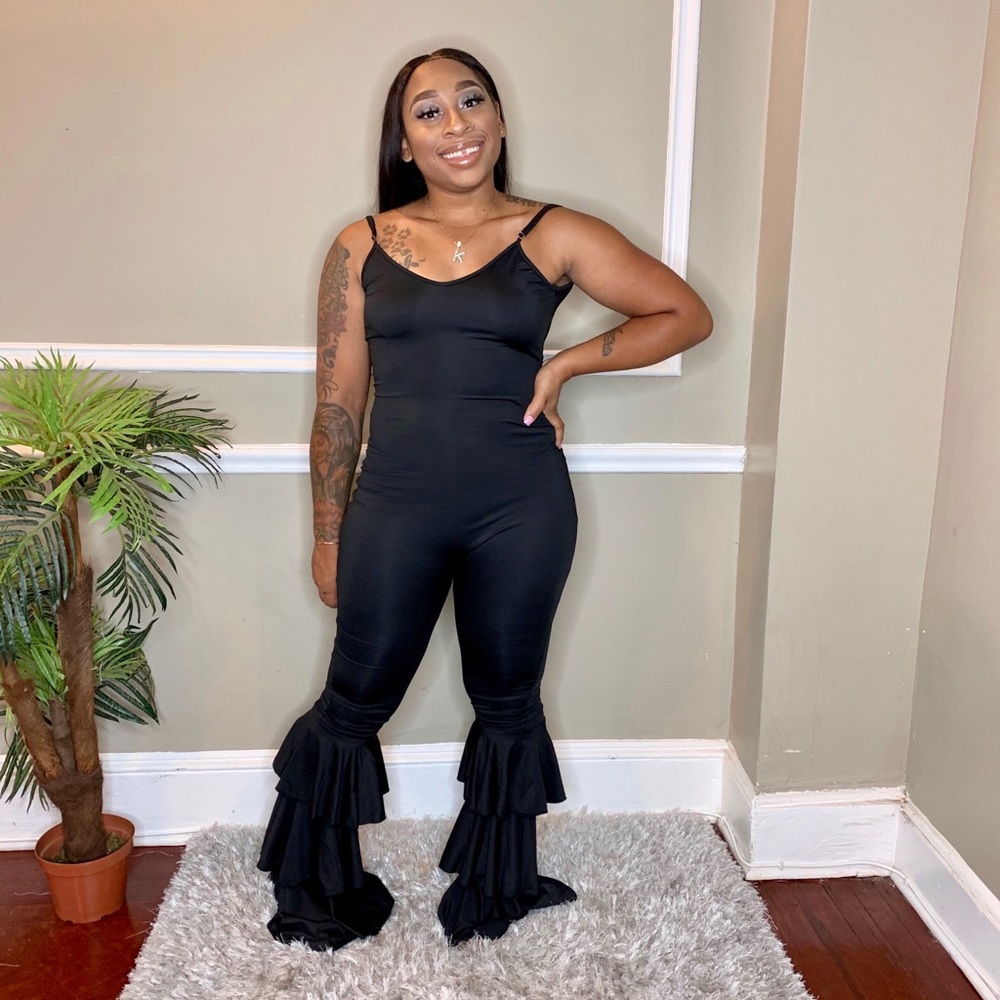 Women’s Black Flare Pants Jumpsuit